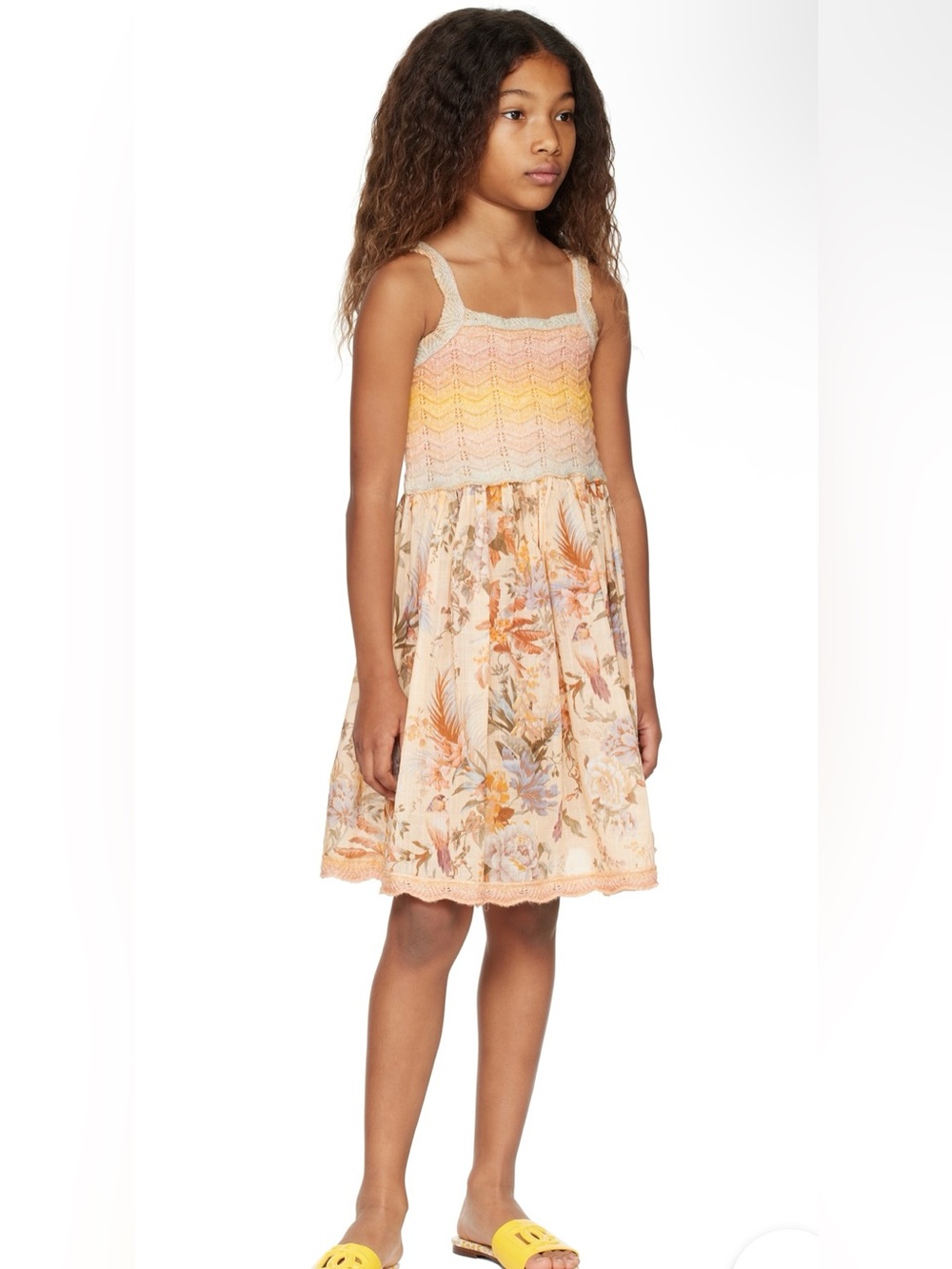 New! Zimmermann Tallow Floral Crochet Knit Dress Peach & Yellow 🌼 12y NWT! - Picture 6 of 15